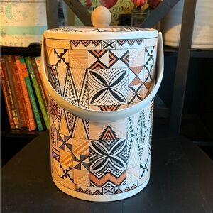 Vintage mid century Georges Briard Southwest Pattern large ice bucket
